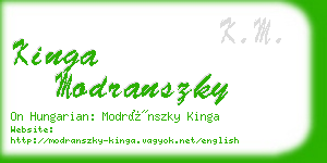 kinga modranszky business card